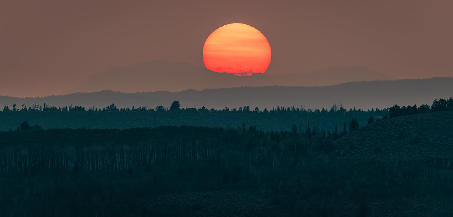 Sun Setting Over Wind River Mountain Range