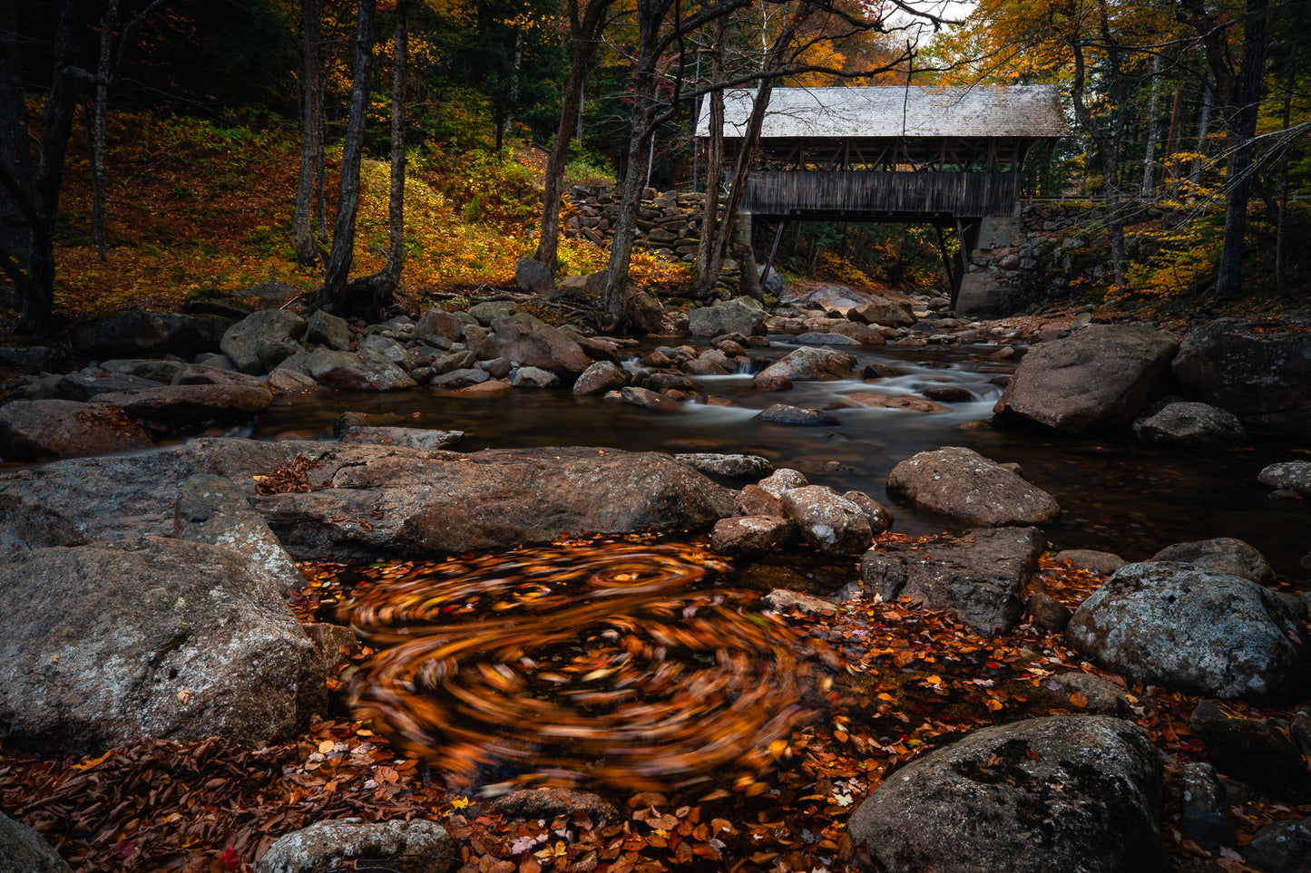Flume Gorge Covered Bridge in New Hampshire