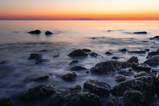 Driftwood Beach Rocks at Sunrise
