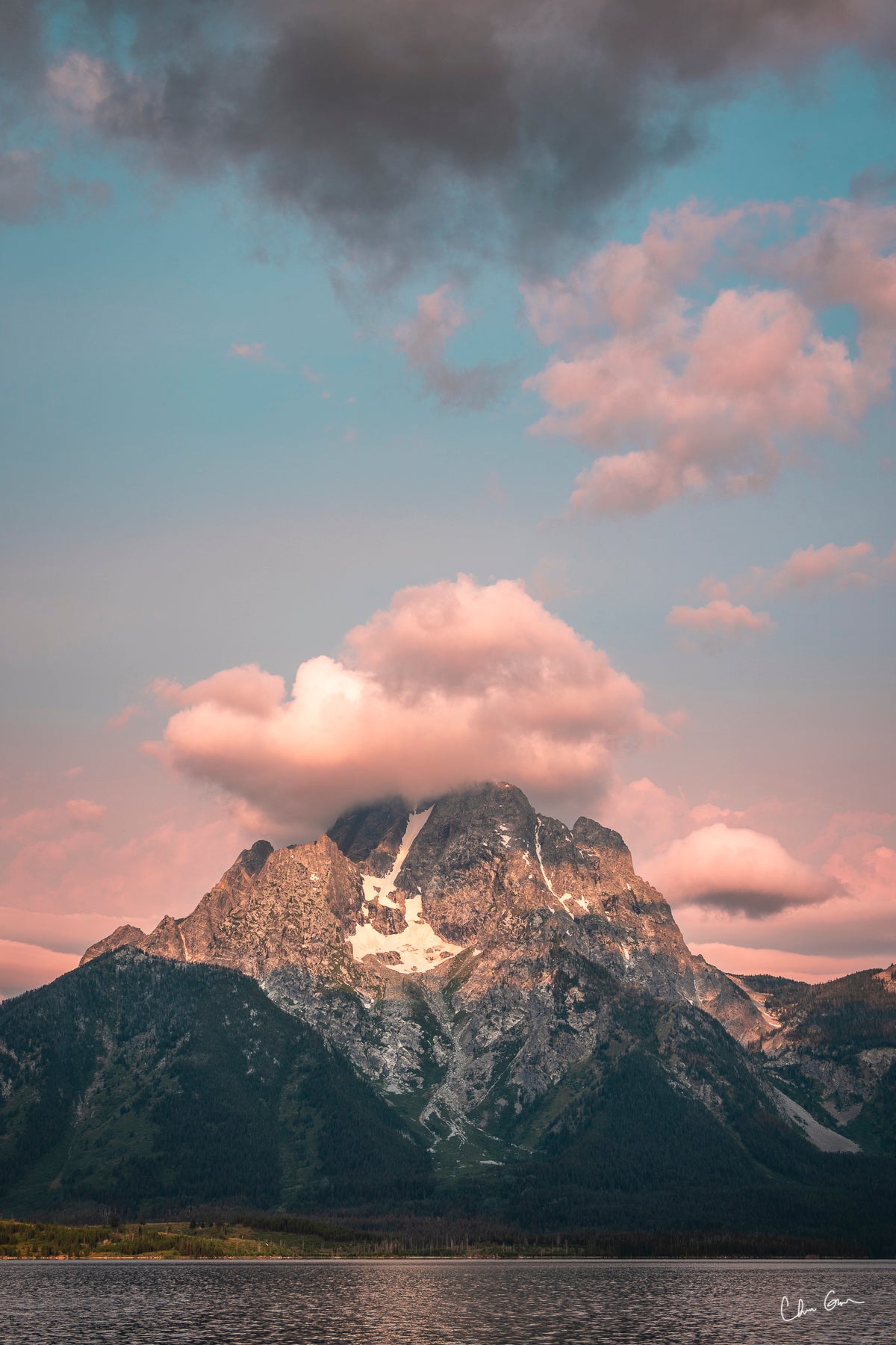 Cloud, Mountain, and Jackson Lake in Grand Teton National Park