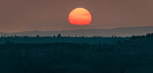 Sun Setting Over Wind River Mountain Range