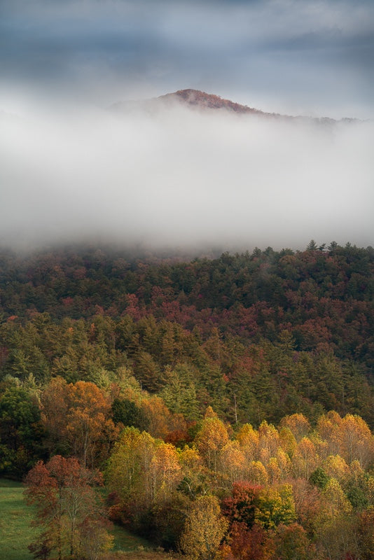 Chimney Top Mountain in Fog