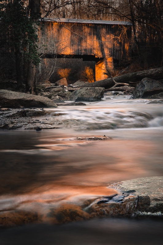 Elder Mill Covered Bridge in Winter